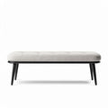 Bank in grijs stof met houten poten 100 x 40 x 35cm