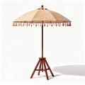 Parasol met houten frame en rieten kap 150 x 150 x 240cm naturel bruin