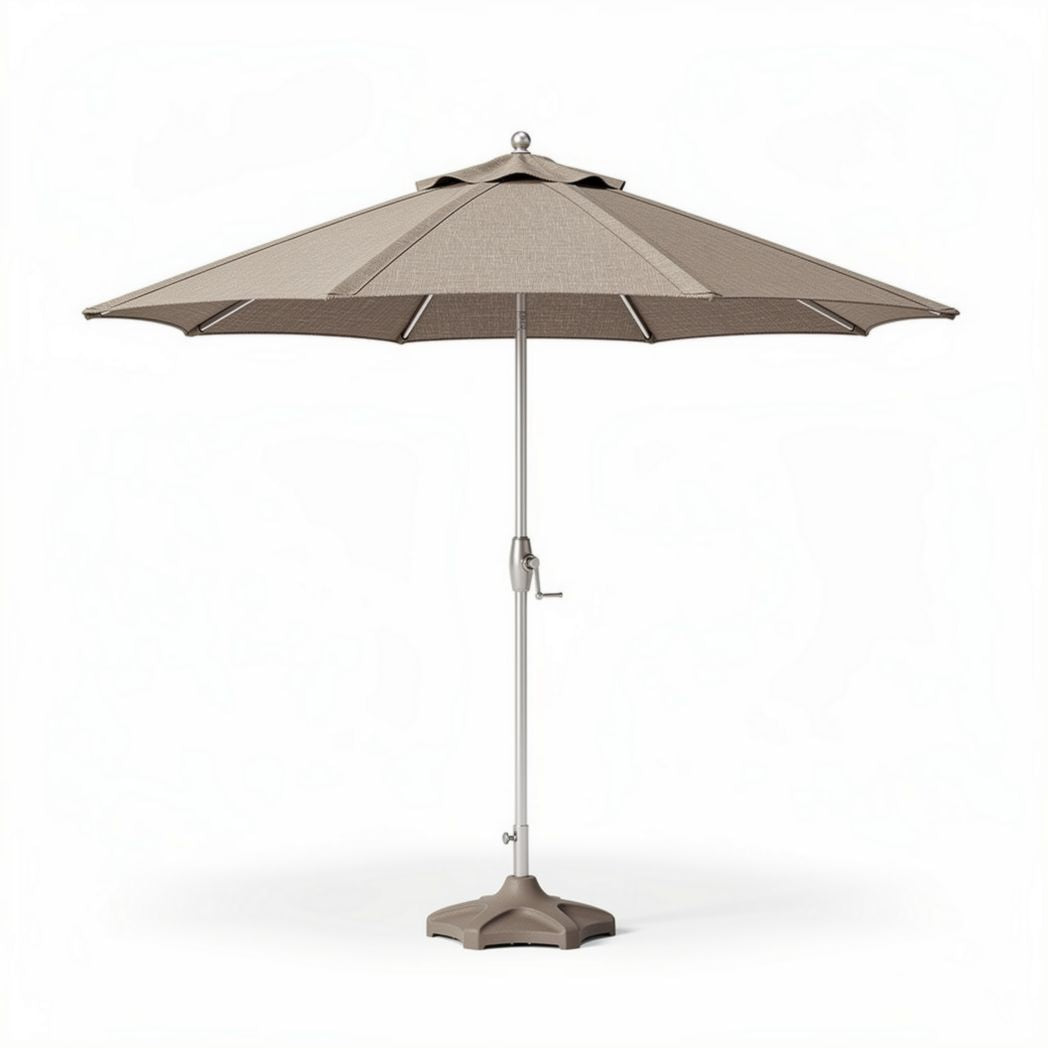 Parasol met verstelbare steel en beige doek 200 x 200 x 250 cm
