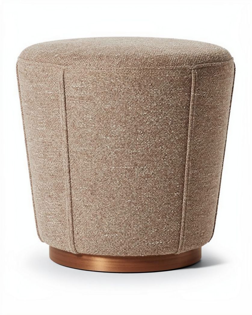 Hondenkruk in beige stof met een diameter van 45 cm en hoogte van 40 cm